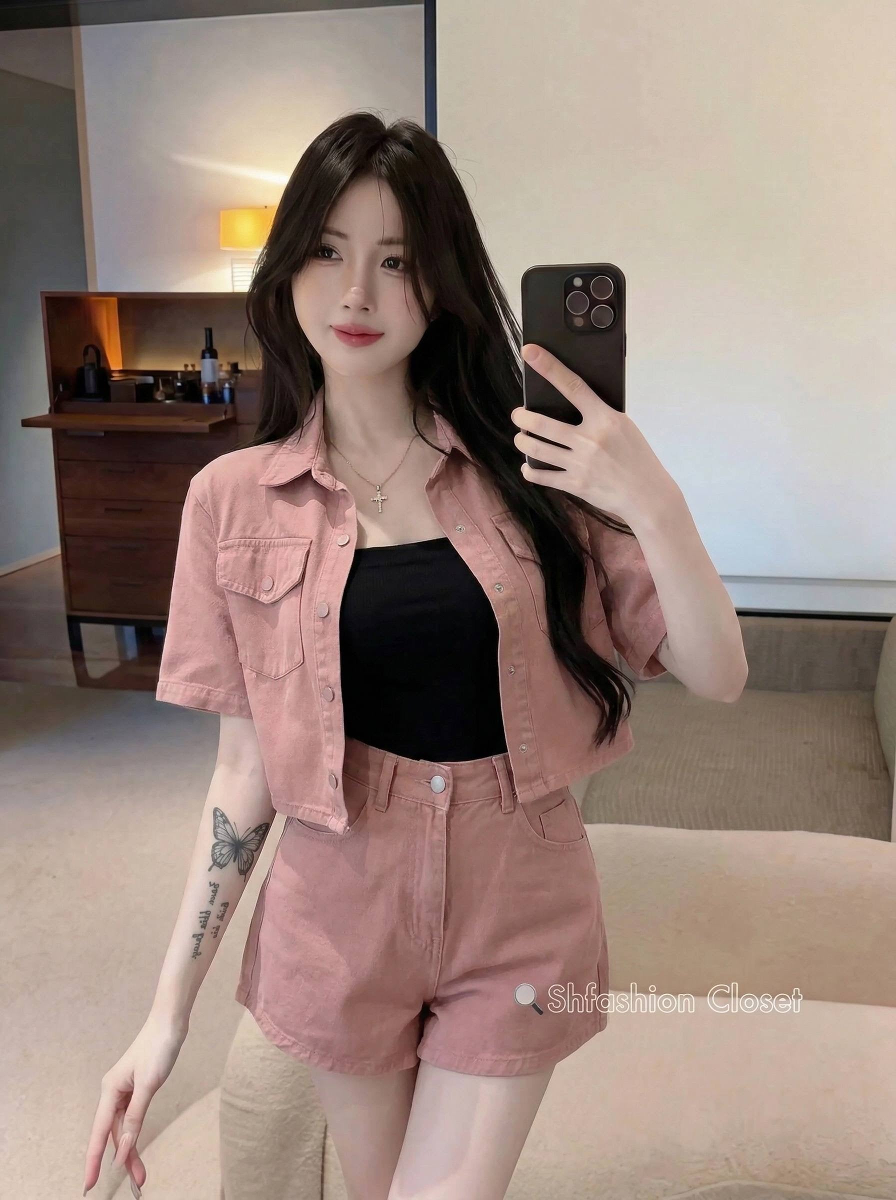 ✨ 牛仔三件套套装